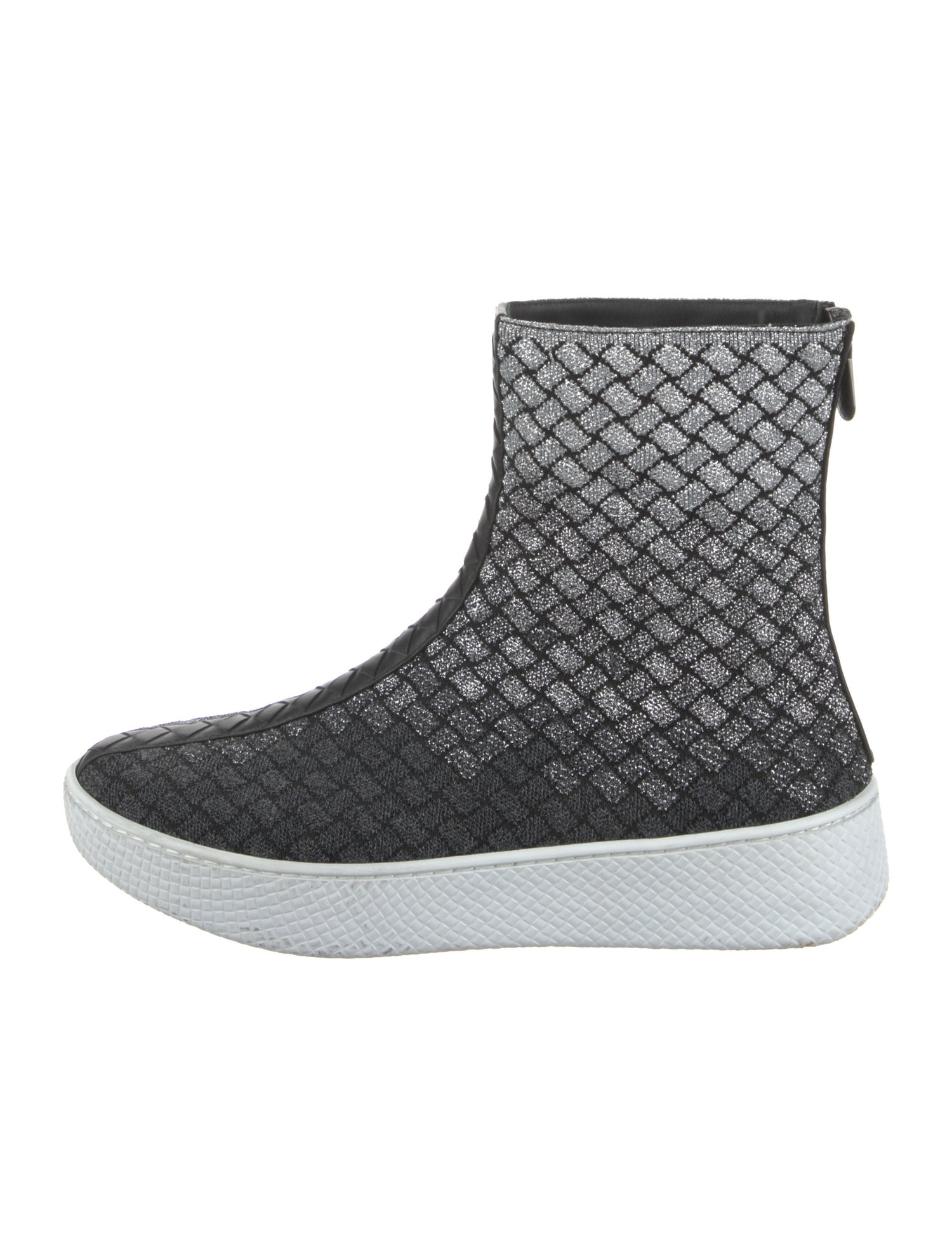Bottega Veneta Intrecciato Weave Glitter Sock Boots