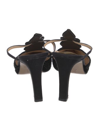 Bottega Veneta Velvet Beaded Accents Slingback Pumps