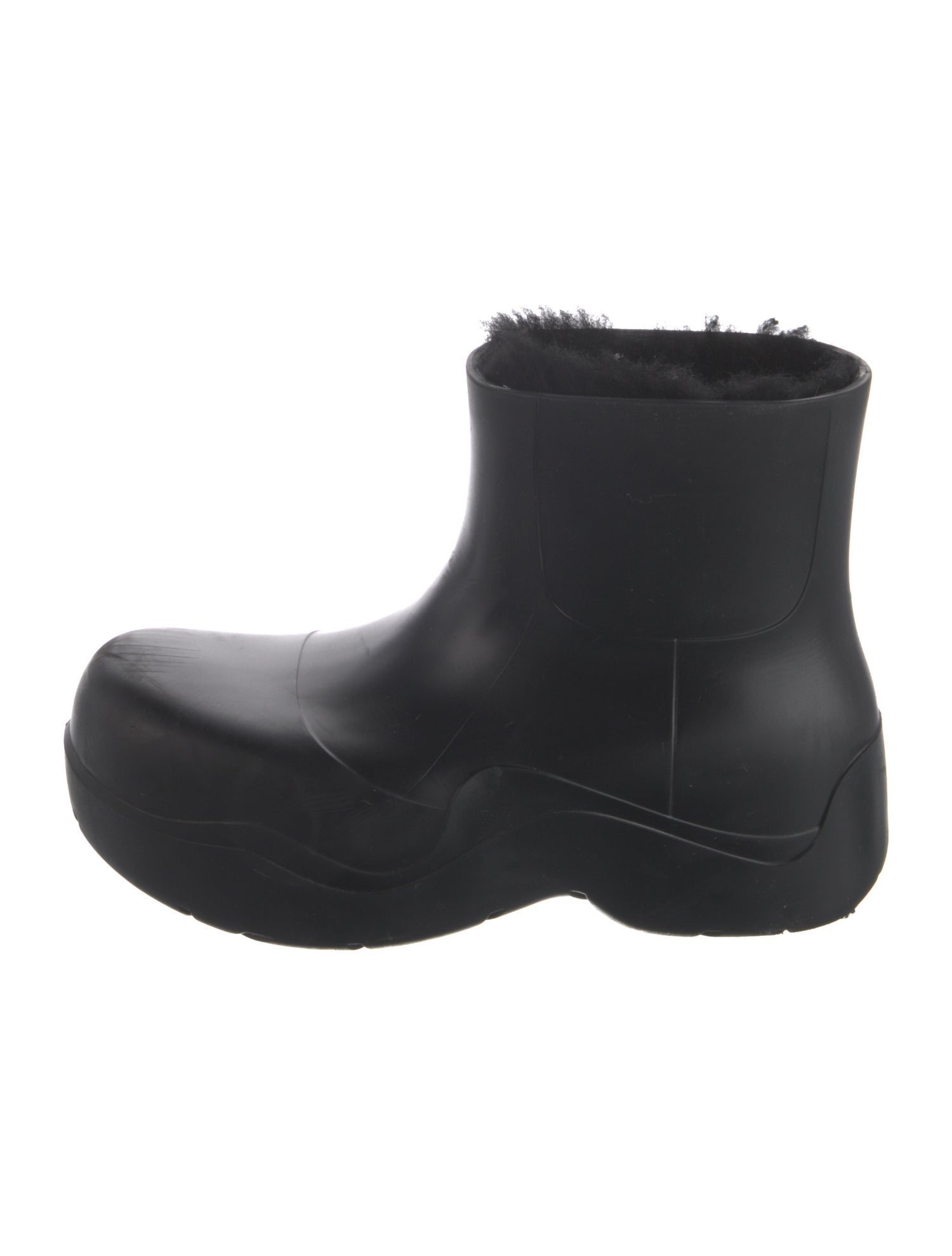 Bottega Veneta Rubber Fur Trim Rain Boots