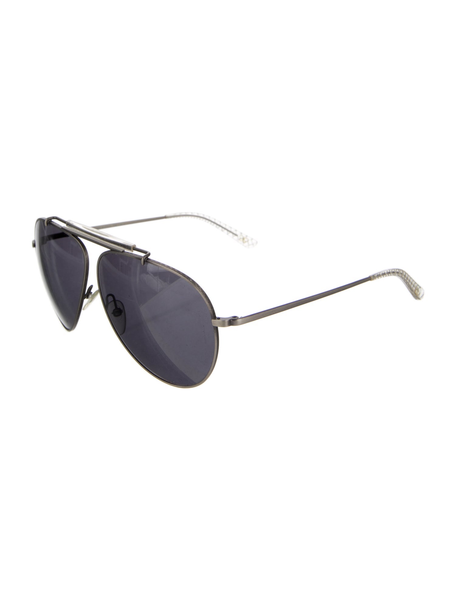 Bottega Veneta Intrecciato Weave Aviator Sunglasses