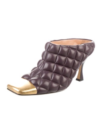 Bottega Veneta Leather Colorblock Pattern Mules