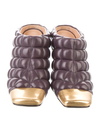 Bottega Veneta Leather Colorblock Pattern Mules