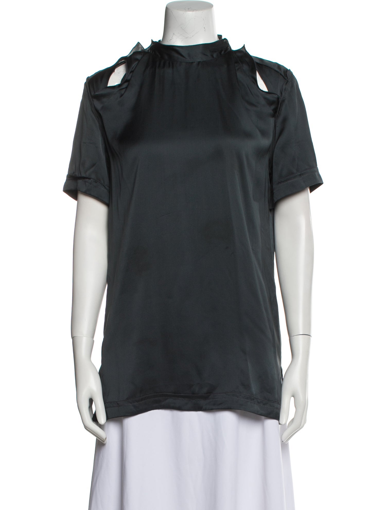 Bottega Veneta Silk Mock Neck Blouse