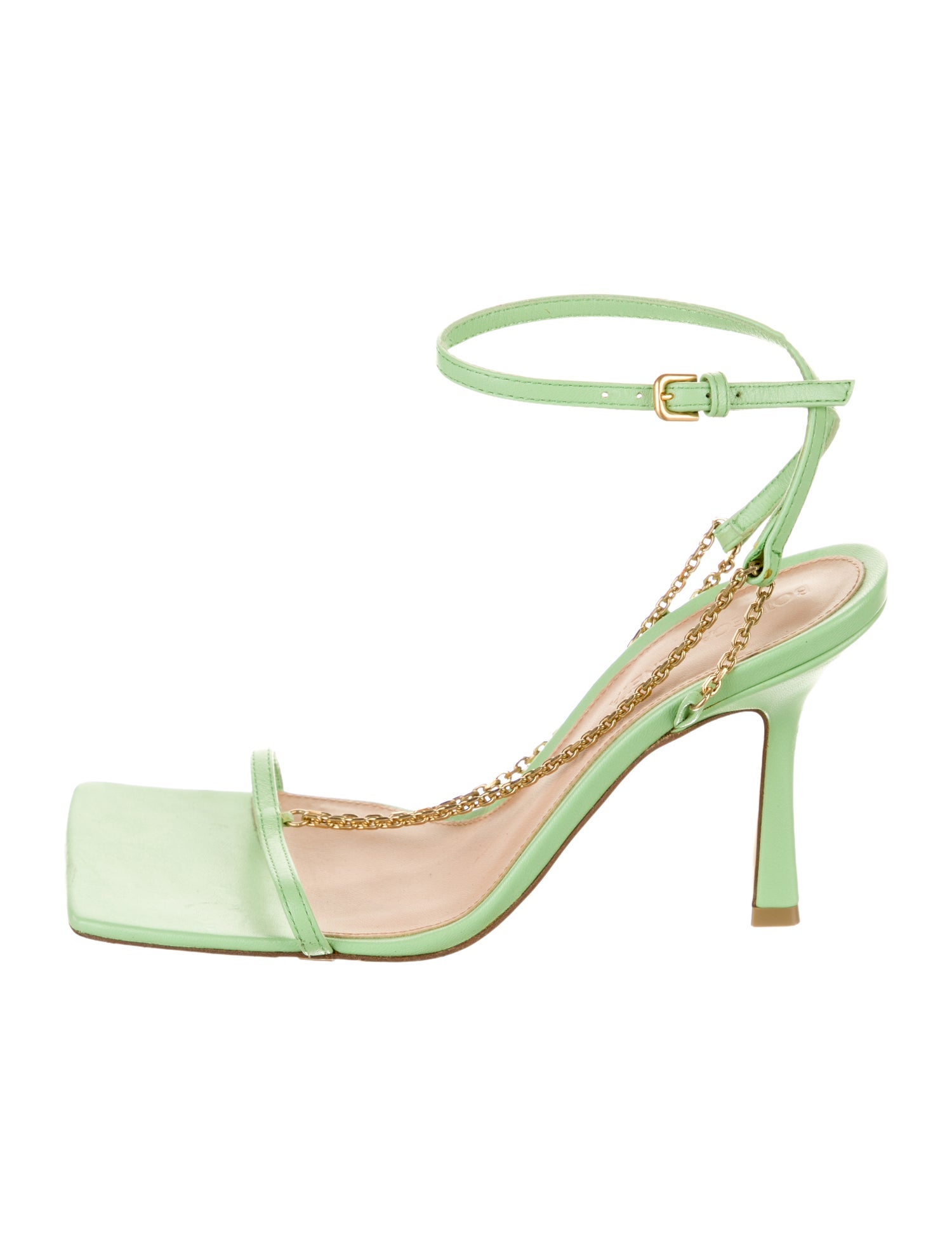 Bottega Veneta Leather Chain-Link Accents Sandals