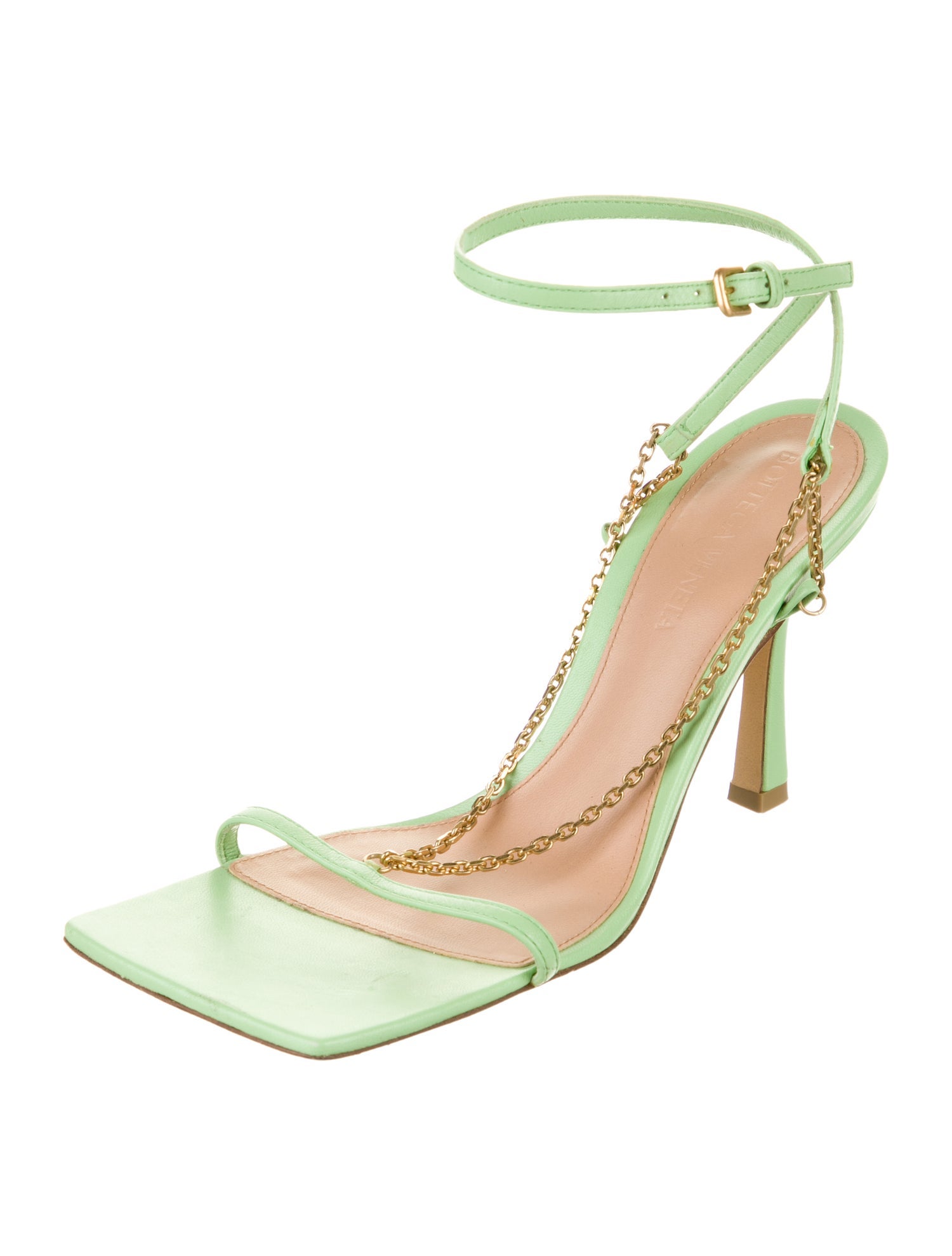 Bottega Veneta Leather Chain-Link Accents Sandals