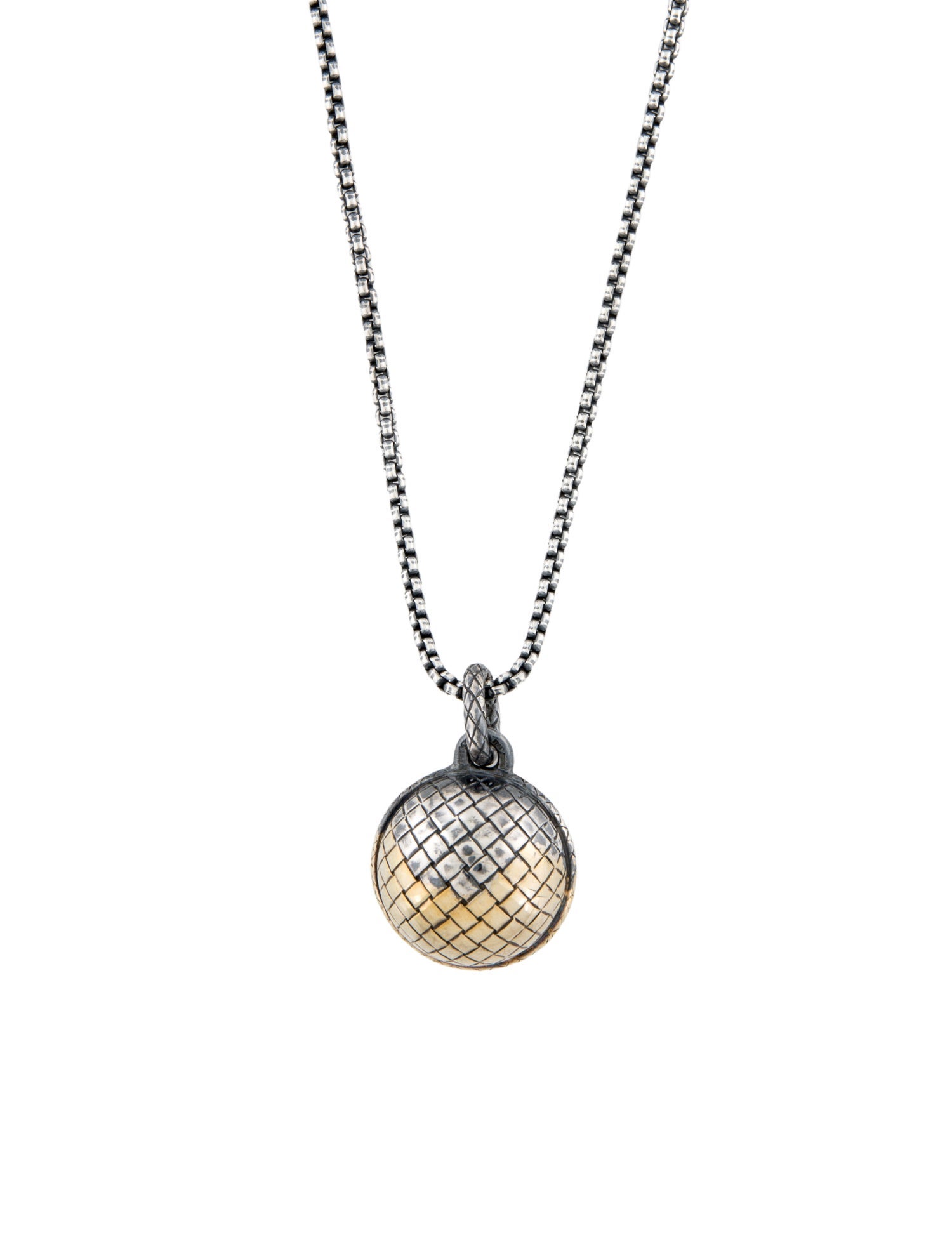 Bottega Veneta Two-Tone Ball Pendant Necklace