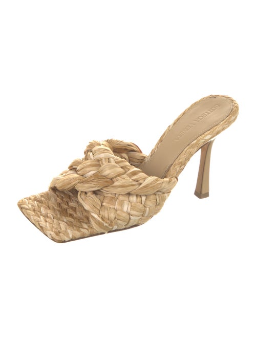 Bottega Veneta Intrecciato Weave Straw Slides
