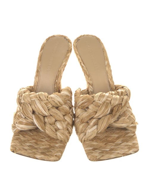 Bottega Veneta Intrecciato Weave Straw Slides