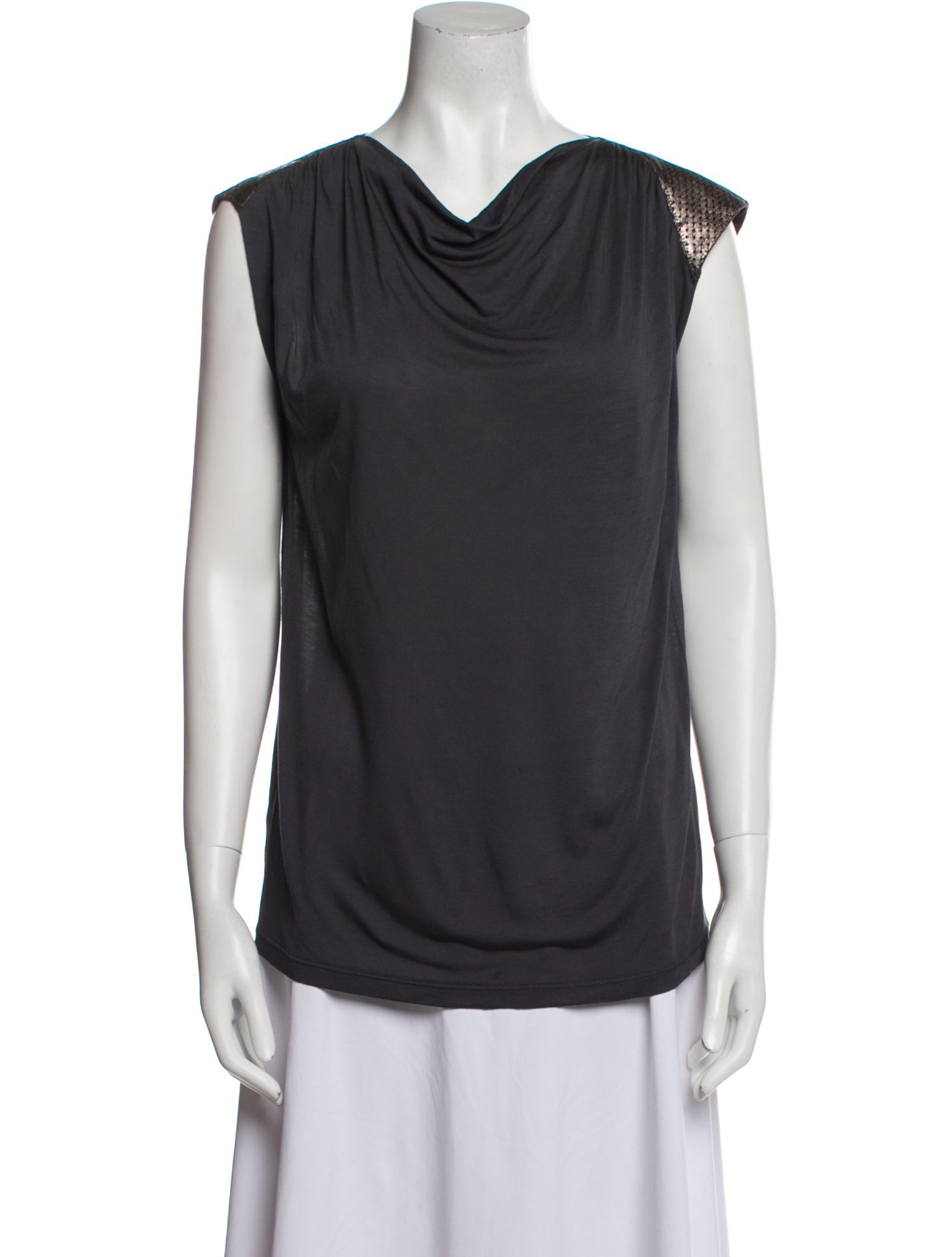 Bottega Veneta Leather Cowl Neck Top