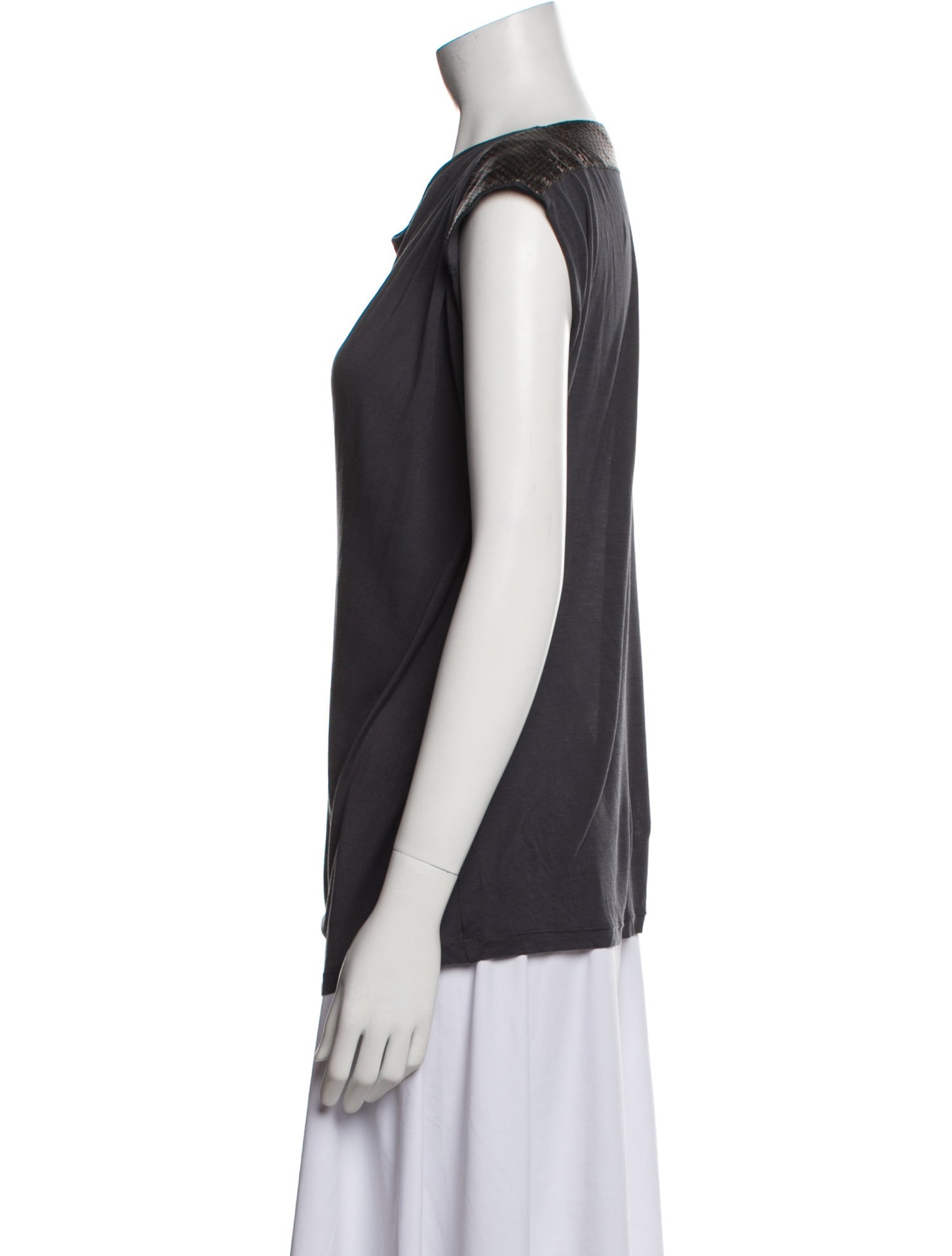 Bottega Veneta Leather Cowl Neck Top