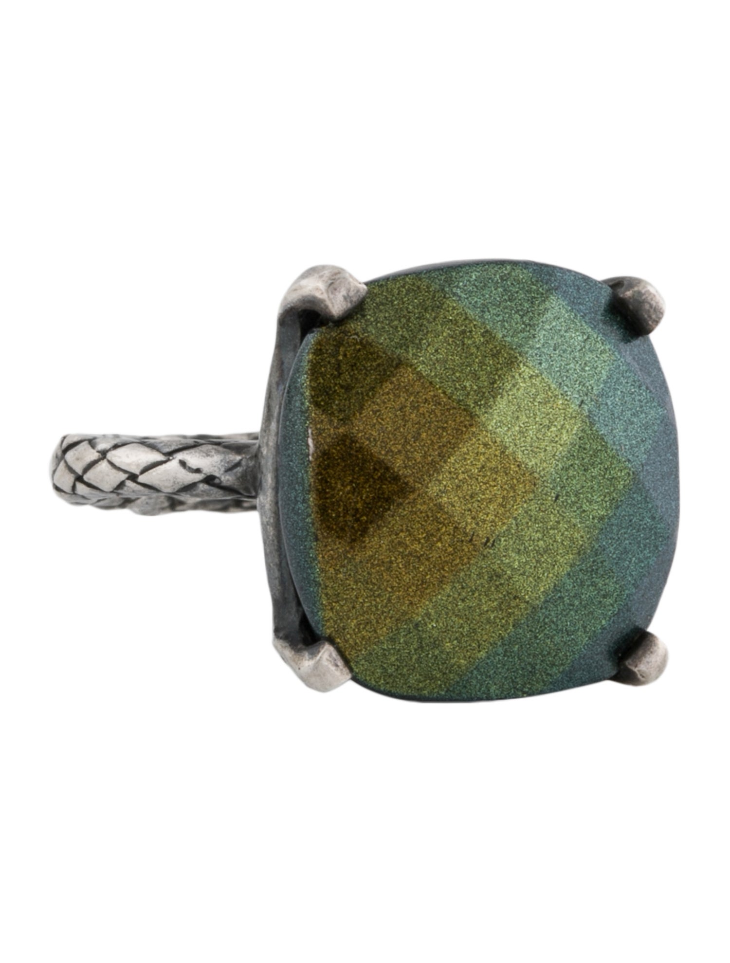 Bottega Veneta Resin Intrecciato Cocktail Ring