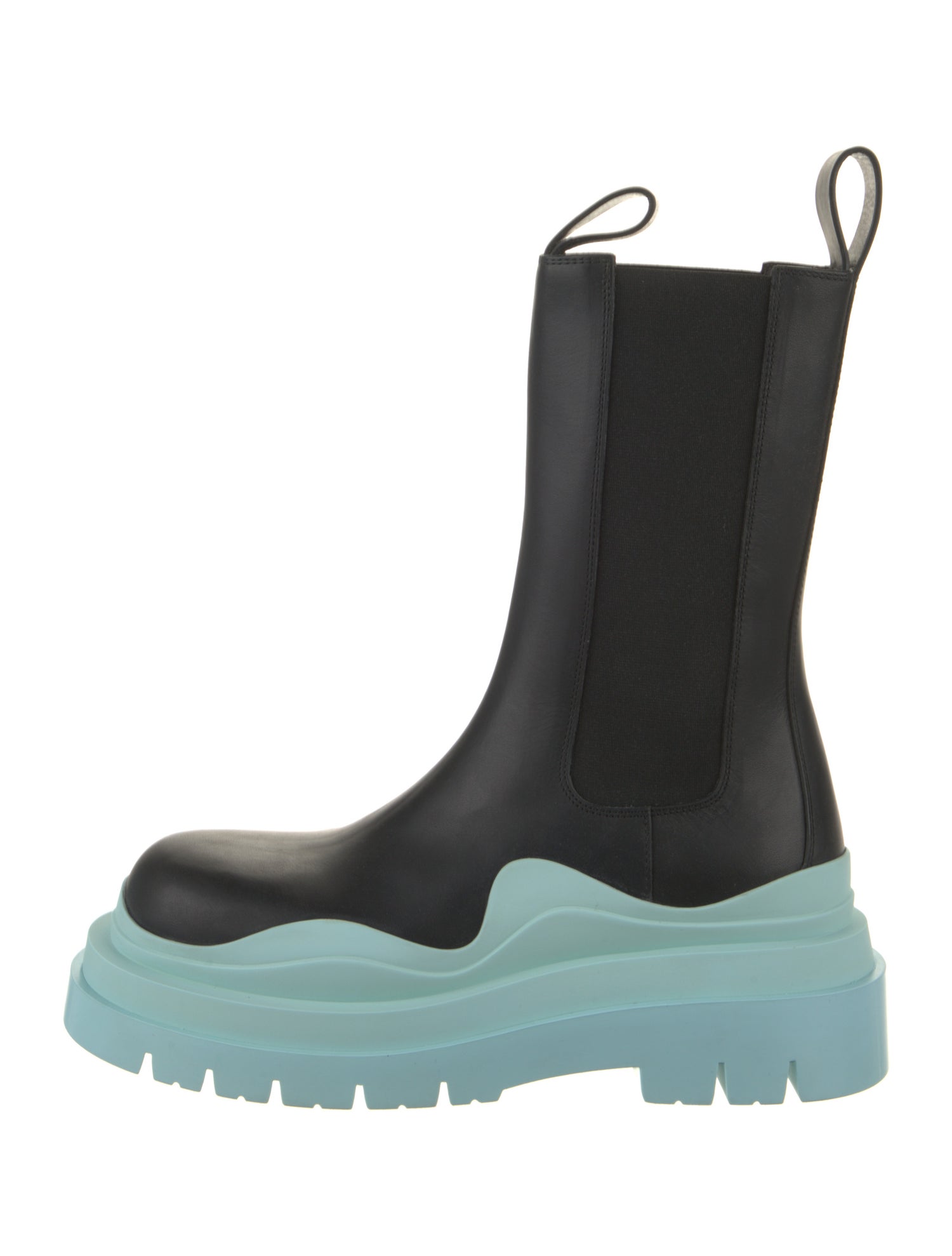 Bottega Veneta Leather Colorblock Pattern Chelsea Boots