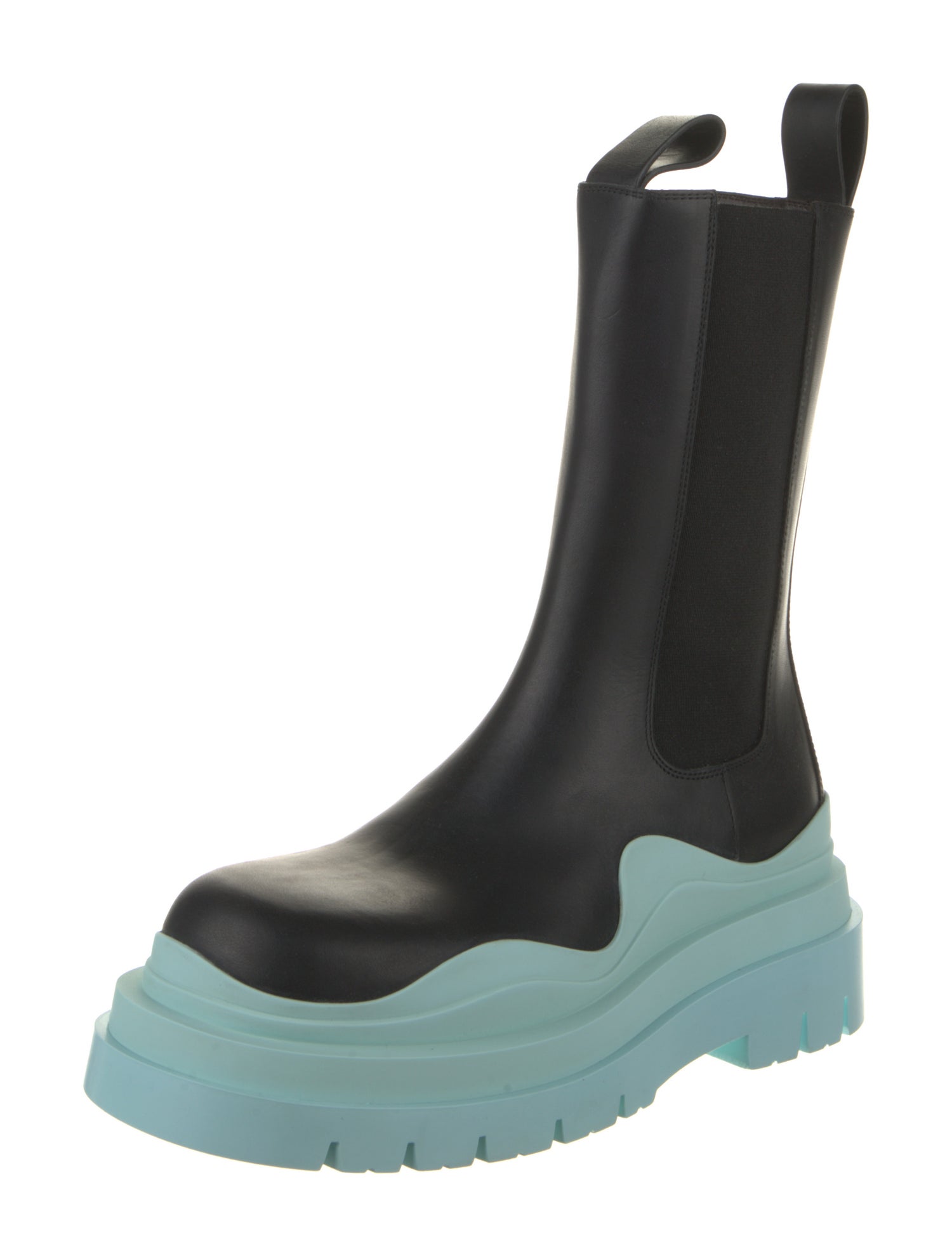 Bottega Veneta Leather Colorblock Pattern Chelsea Boots