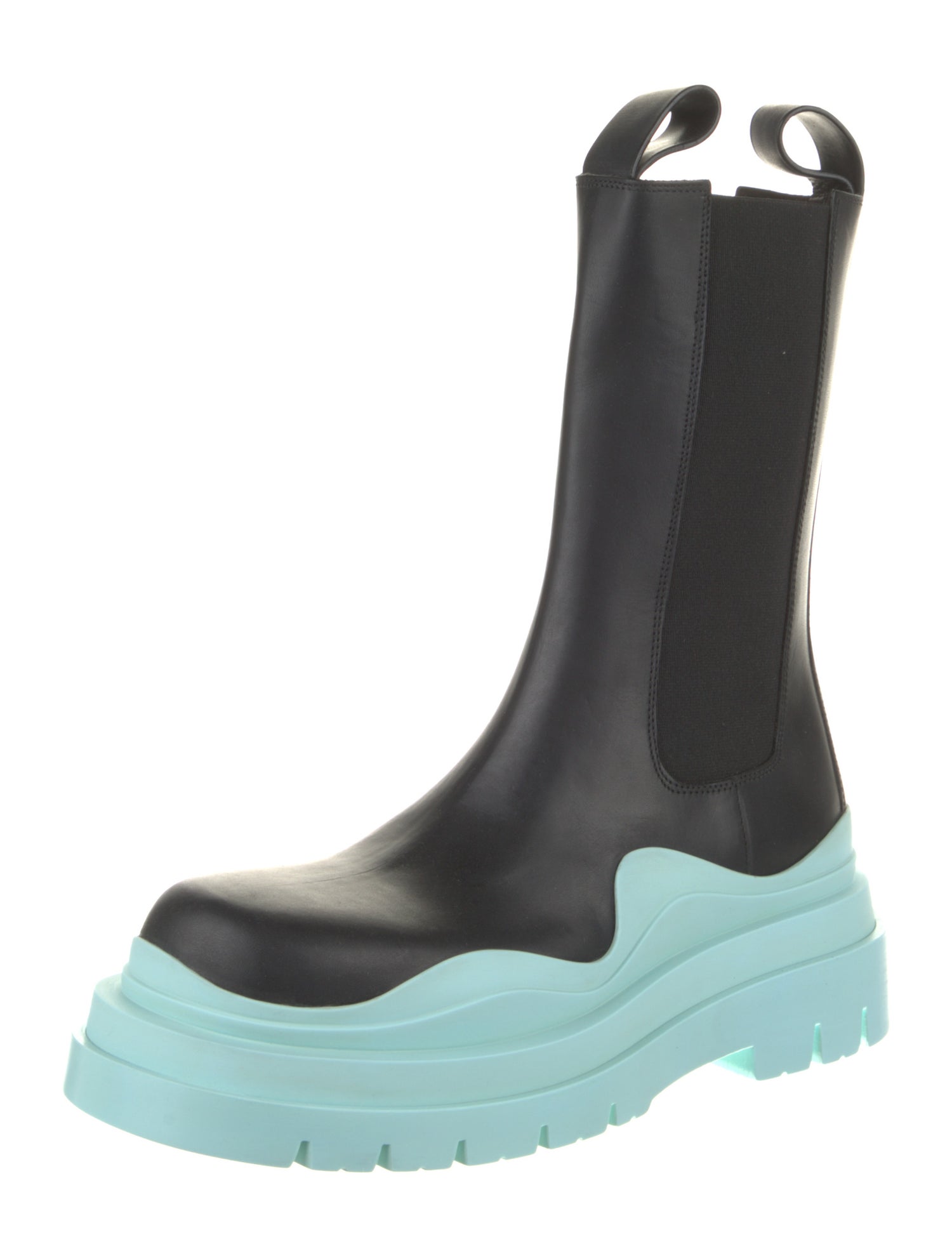 Bottega Veneta Leather Colorblock Pattern Chelsea Boots