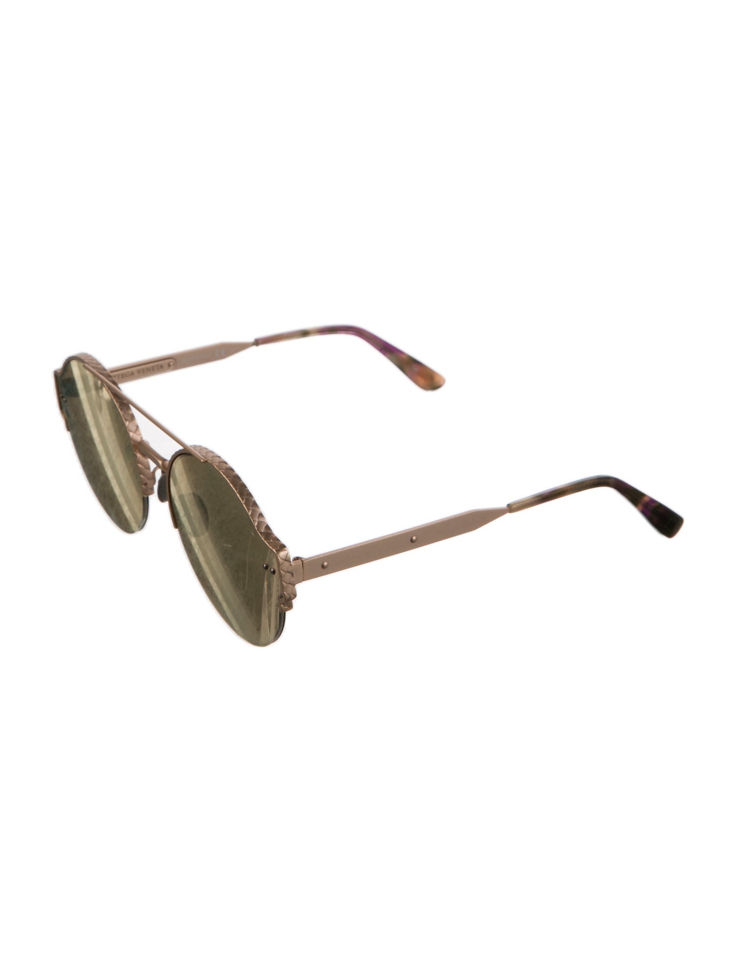 Bottega Veneta Intrecciato Weave Round Sunglasses