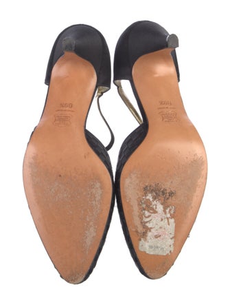 Bottega Veneta Intrecciato Weave Satin T-Strap Pumps