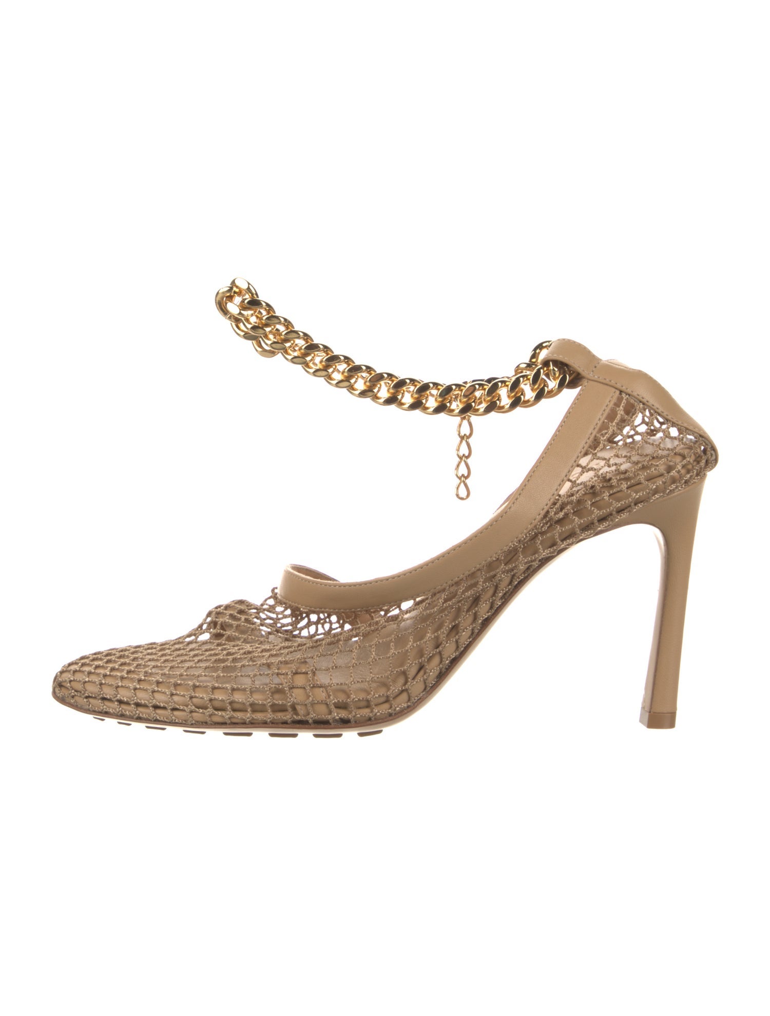 Bottega Veneta Mesh Chain-Link Accents Slingback Pumps