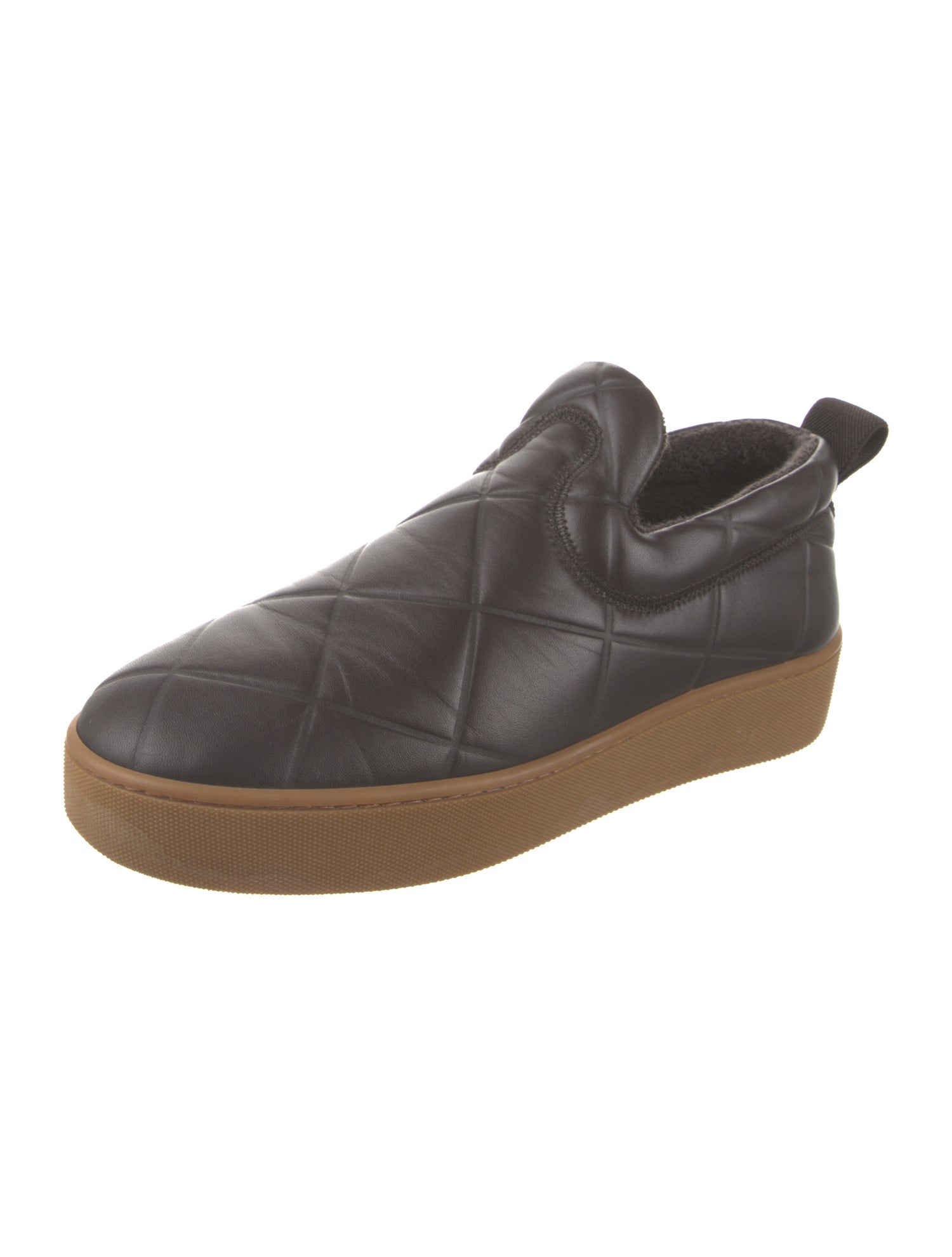 Bottega Veneta Quilted Pattern Leather Sneakers