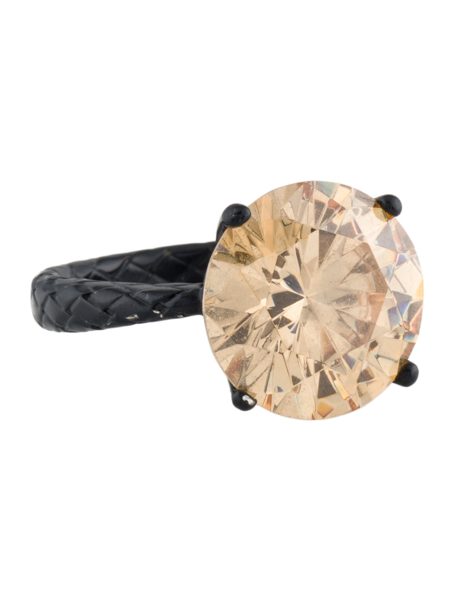 Bottega Veneta Cubic Zirconia Intrecciato Ring