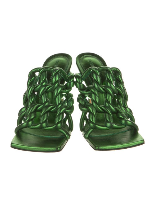 Bottega Veneta Leather Braided Accents Slides