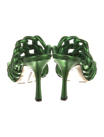 Bottega Veneta Leather Braided Accents Slides