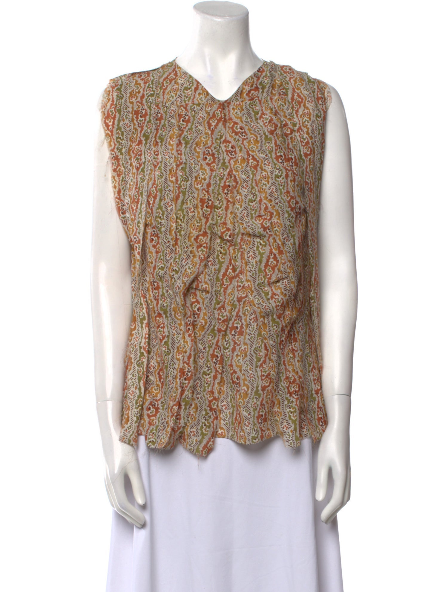 Bottega Veneta Printed V-Neck Blouse