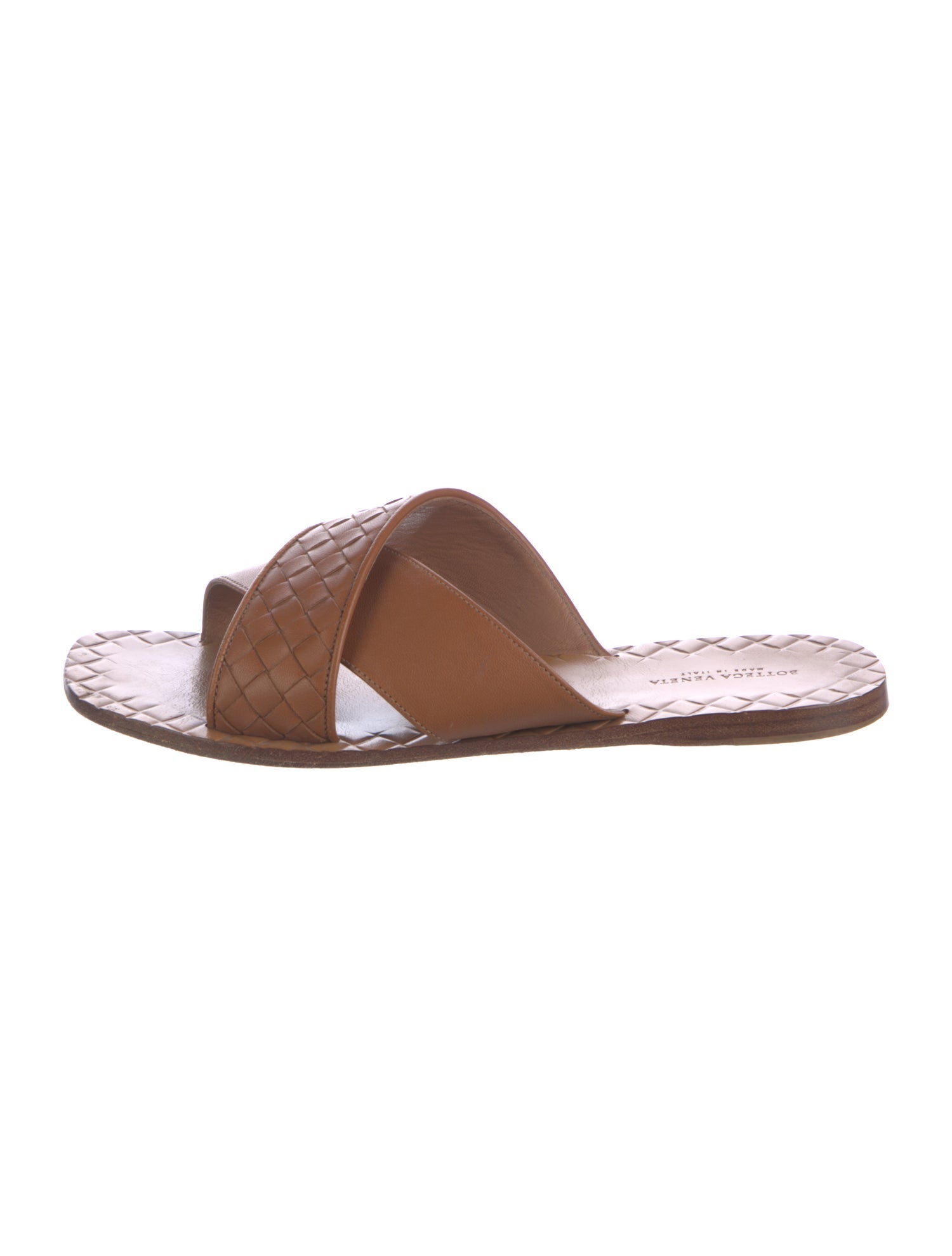 Bottega Veneta Intrecciato Weave Leather Slides