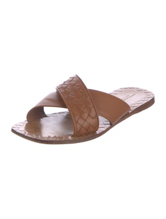 Bottega Veneta Intrecciato Weave Leather Slides