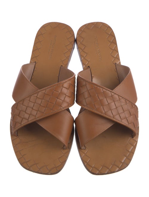 Bottega Veneta Intrecciato Weave Leather Slides