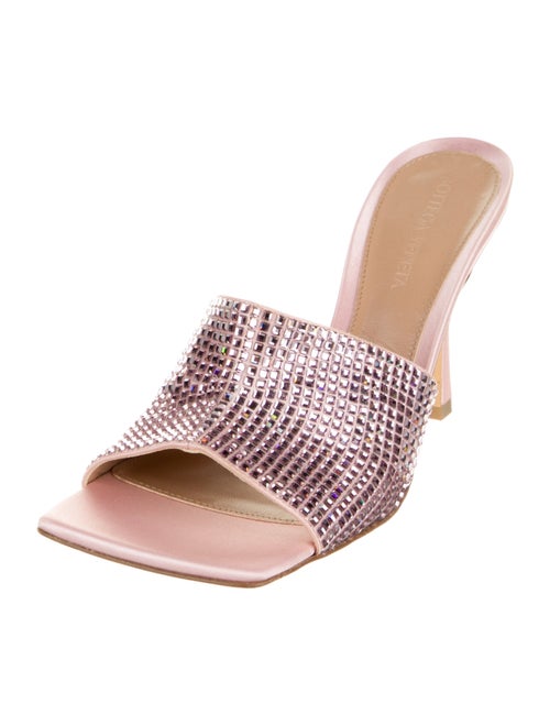 Bottega Veneta Leather Crystal Embellishments Slides