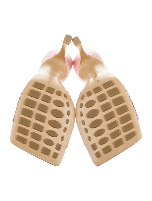 Bottega Veneta Leather Crystal Embellishments Slides