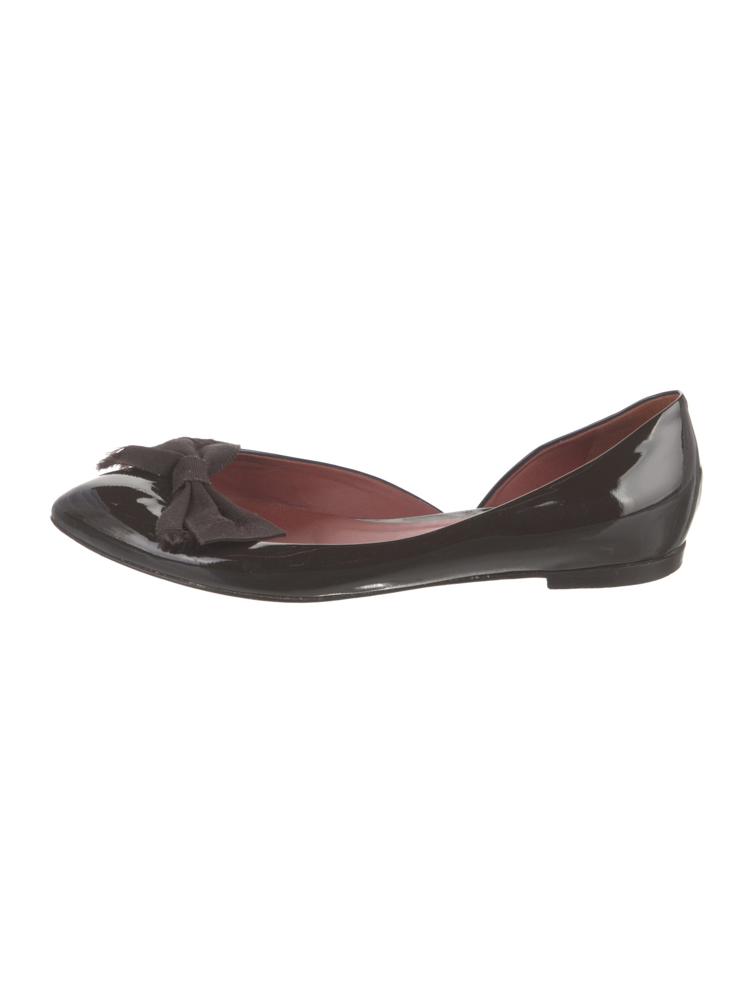 Bottega Veneta Patent Leather Bow Accents D'Orsay Flats