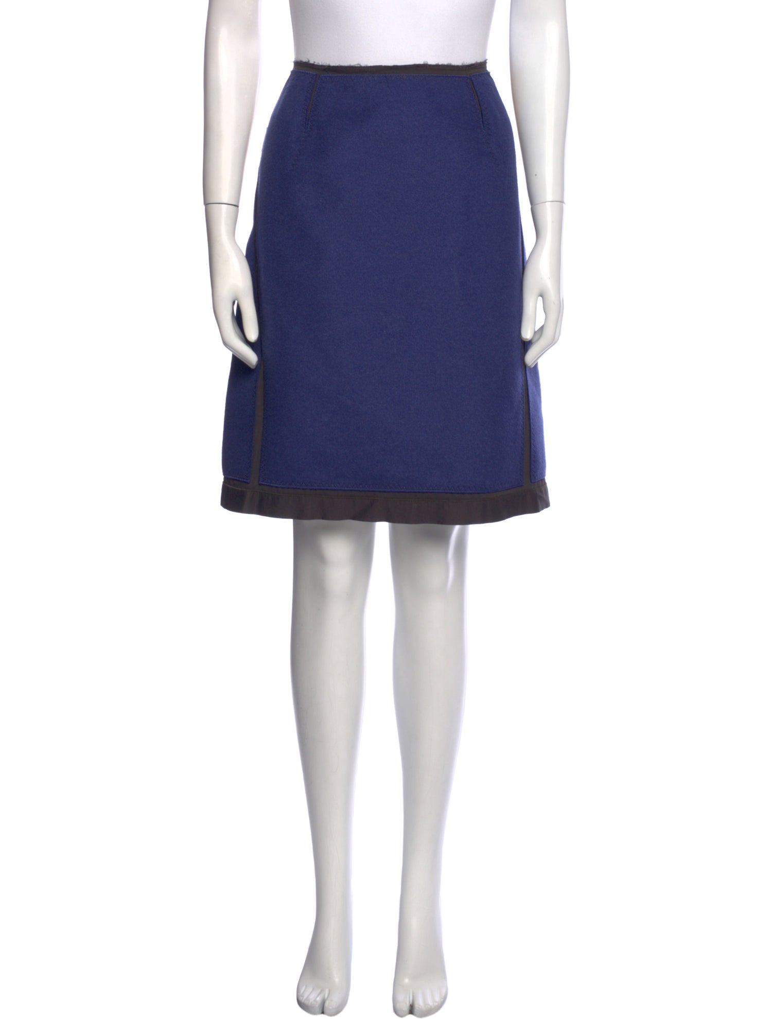 Bottega Veneta Raw-Edge Trim Knee-Length Skirt