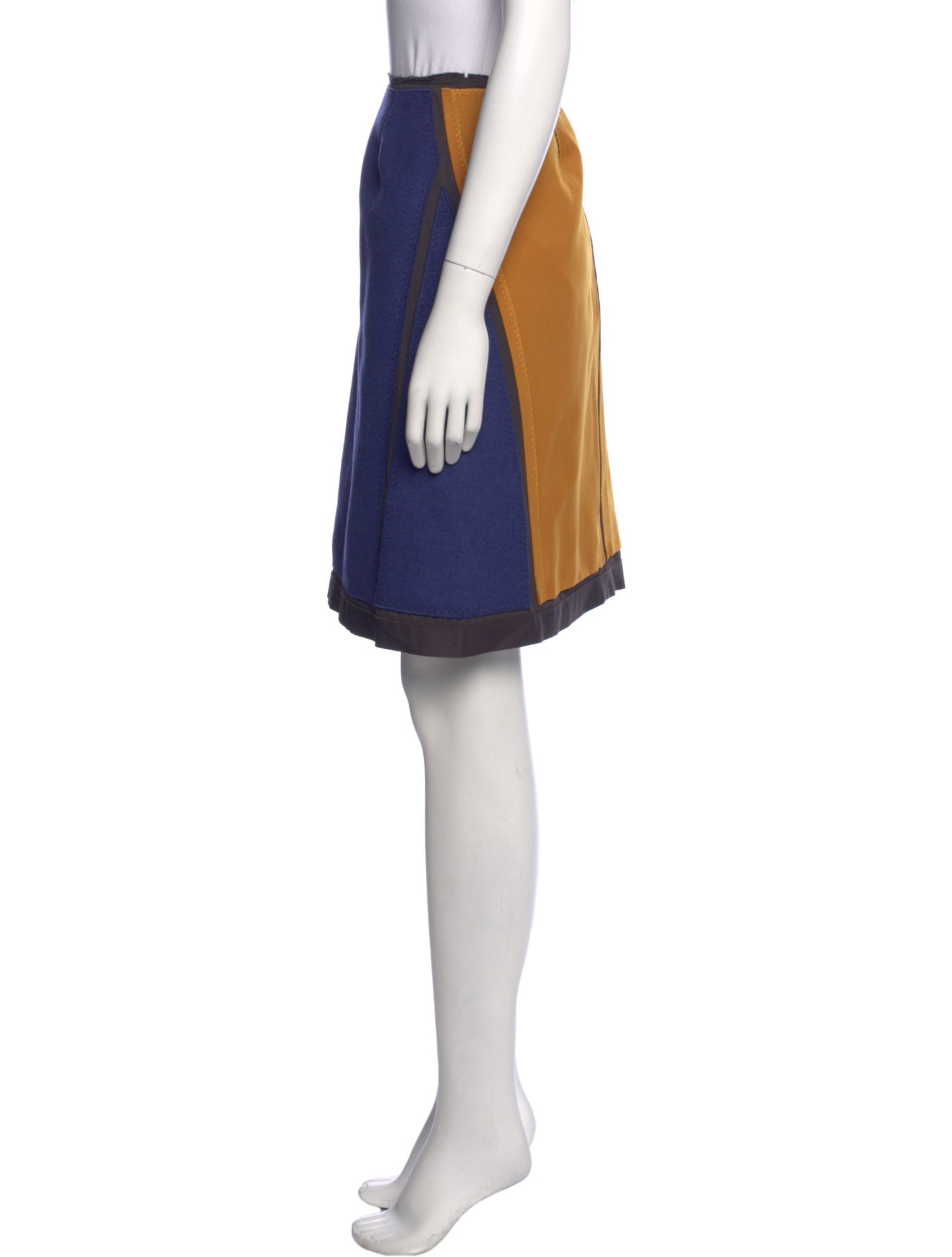 Bottega Veneta Raw-Edge Trim Knee-Length Skirt