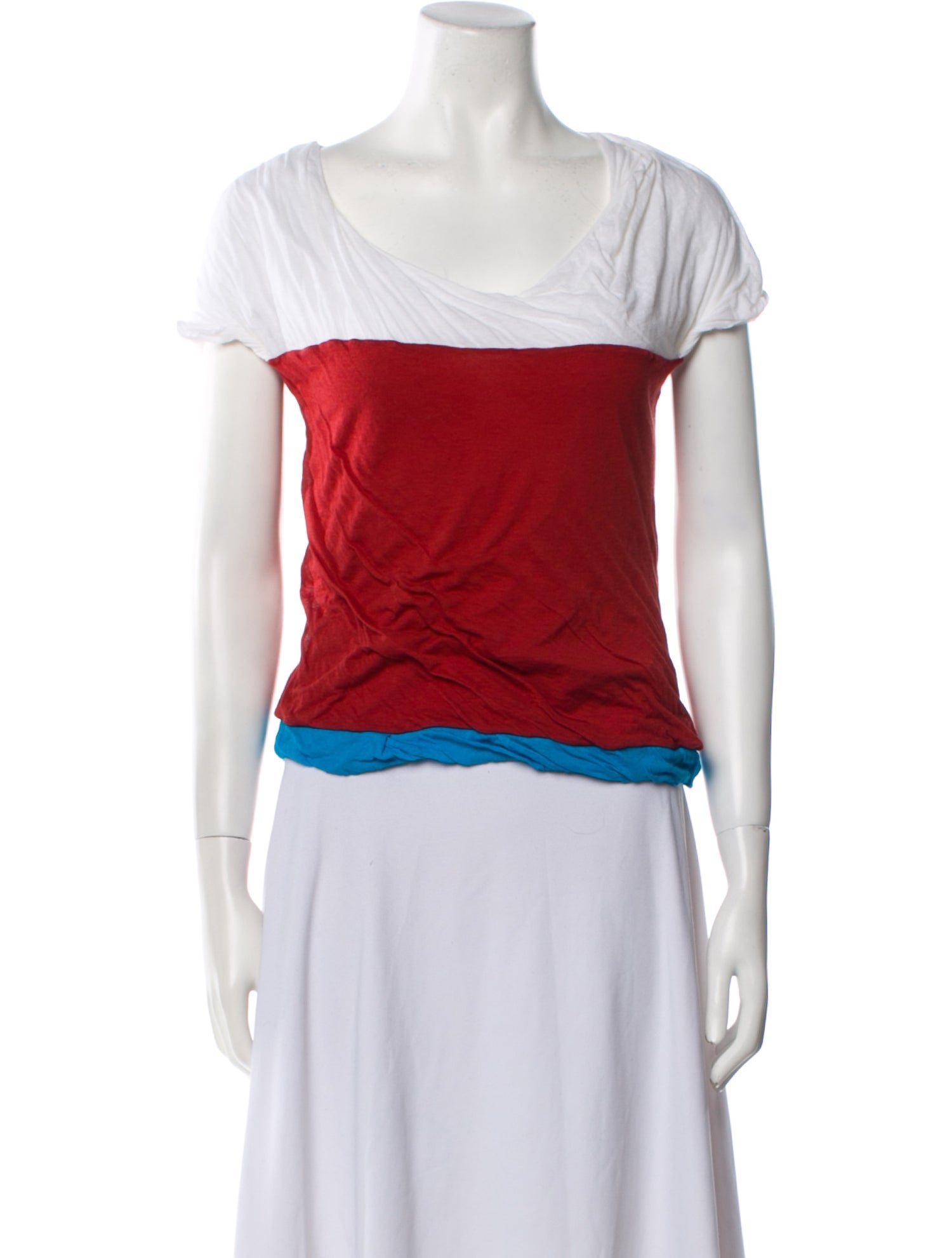 Bottega Veneta Bateau Neckline Short Sleeve Crop Top