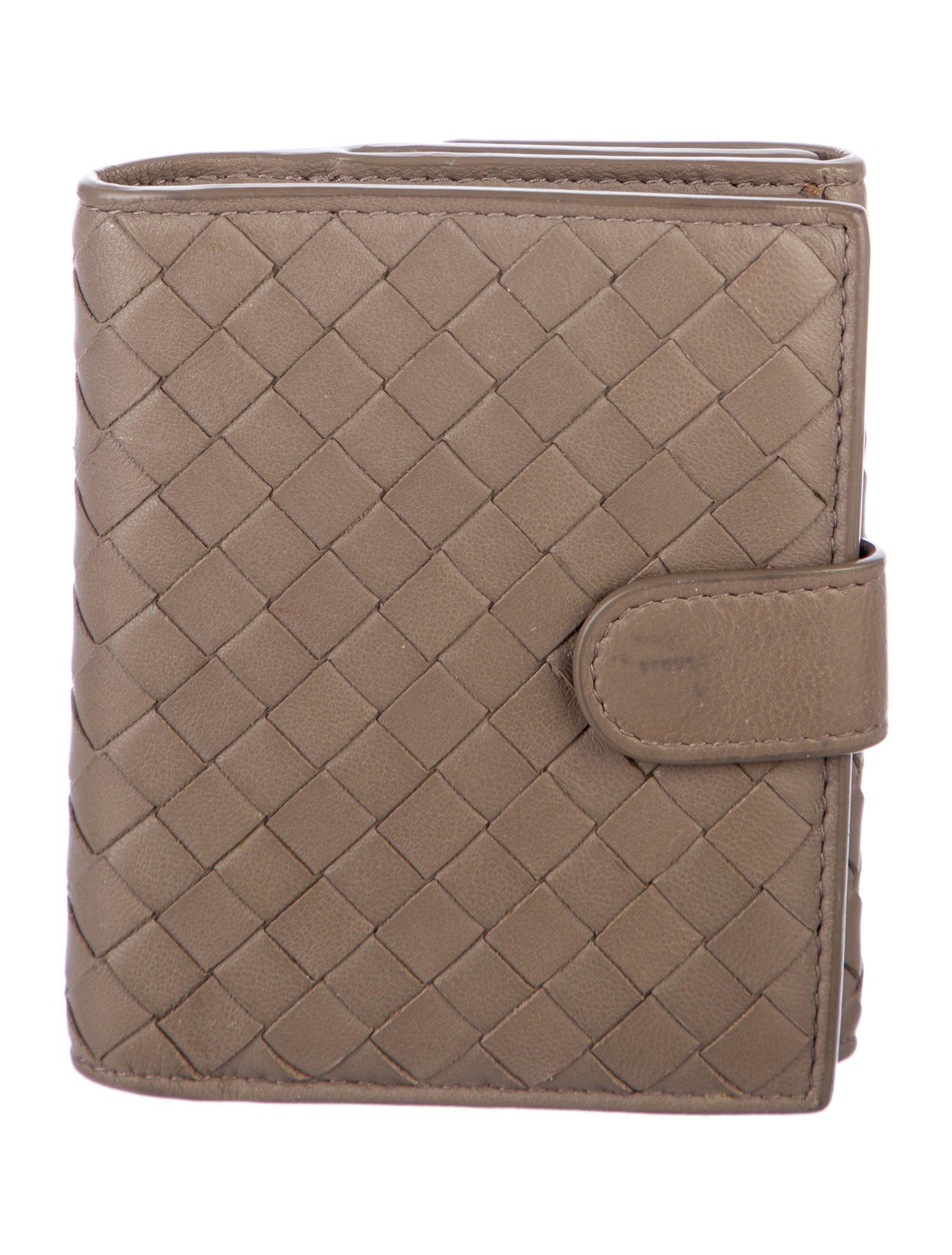 Bottega Veneta Intrecciato Weave Leather Compact Wallet