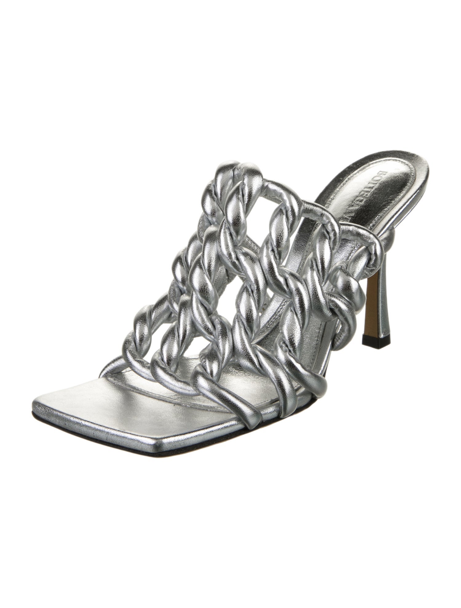 Bottega Veneta Leather Braided Accents Slides