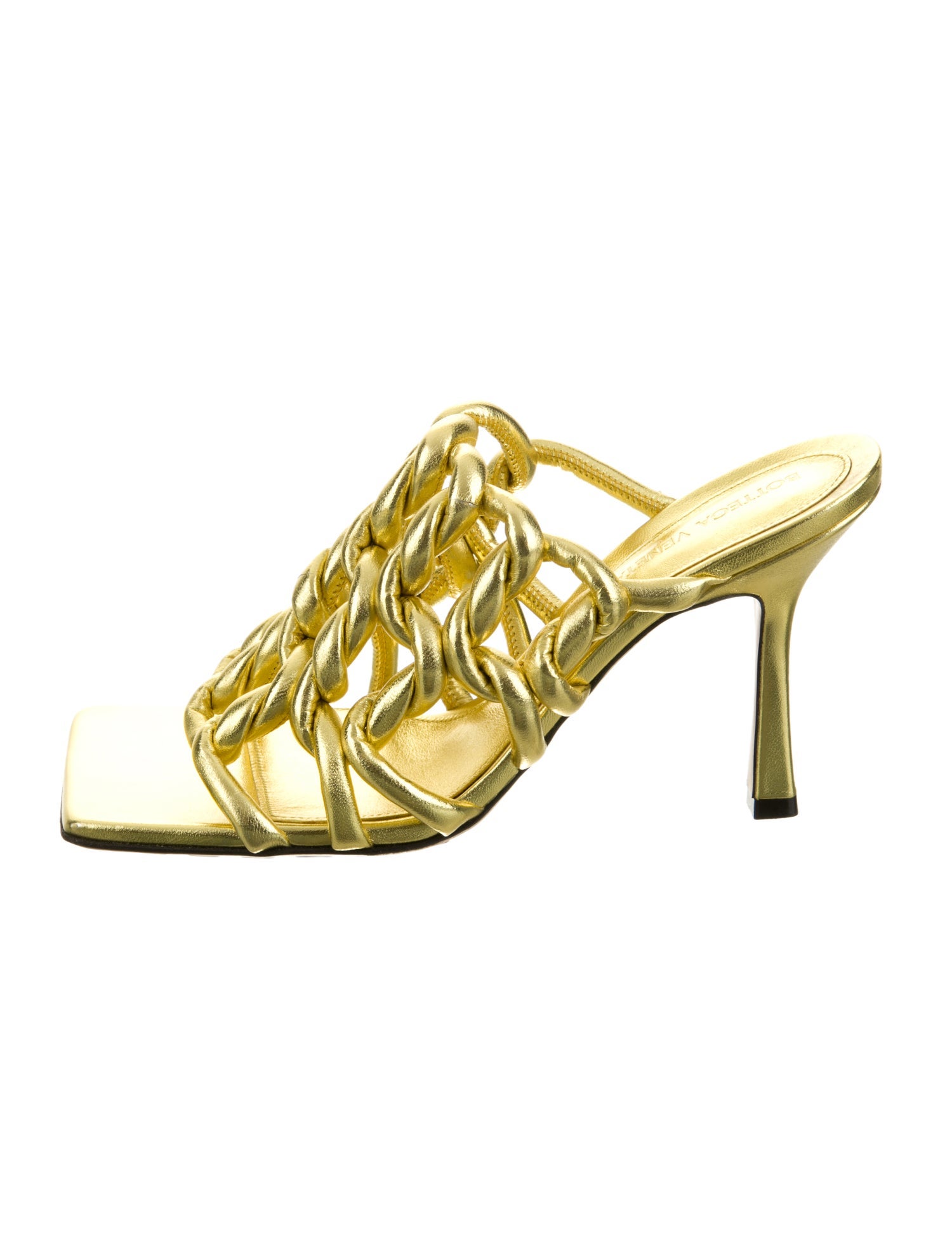 Bottega Veneta Leather Braided Accents Slides