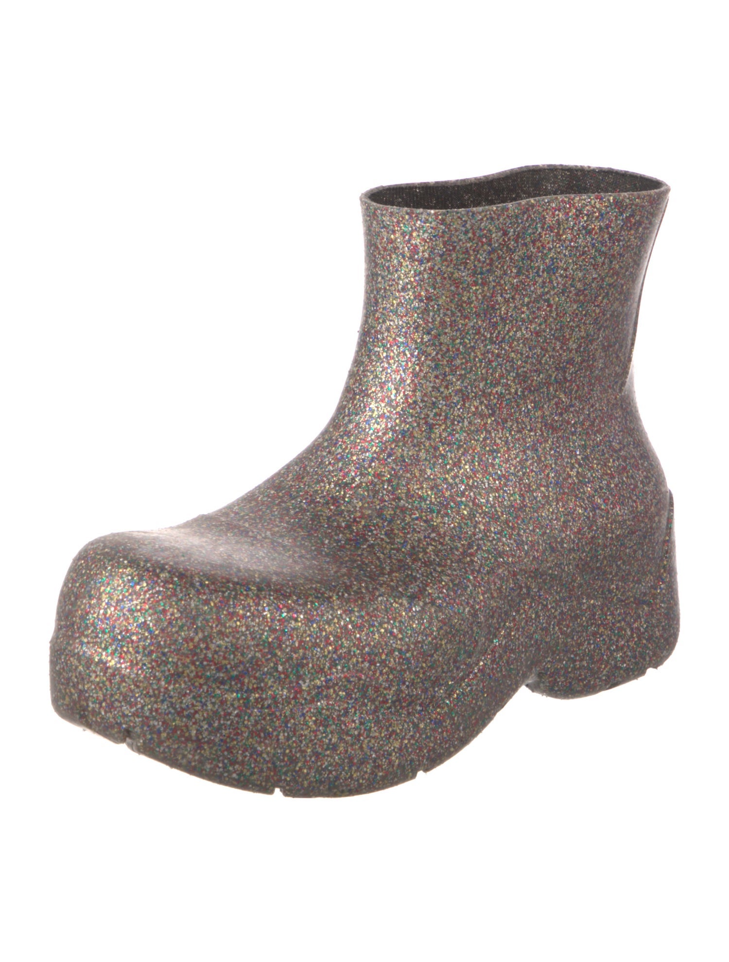Bottega Veneta Rubber Glitter Accents Rain Boots
