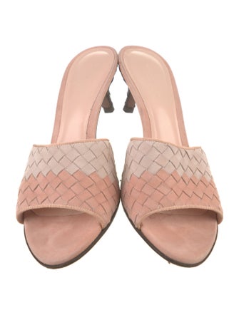 Bottega Veneta Intrecciato Weave Suede Slides