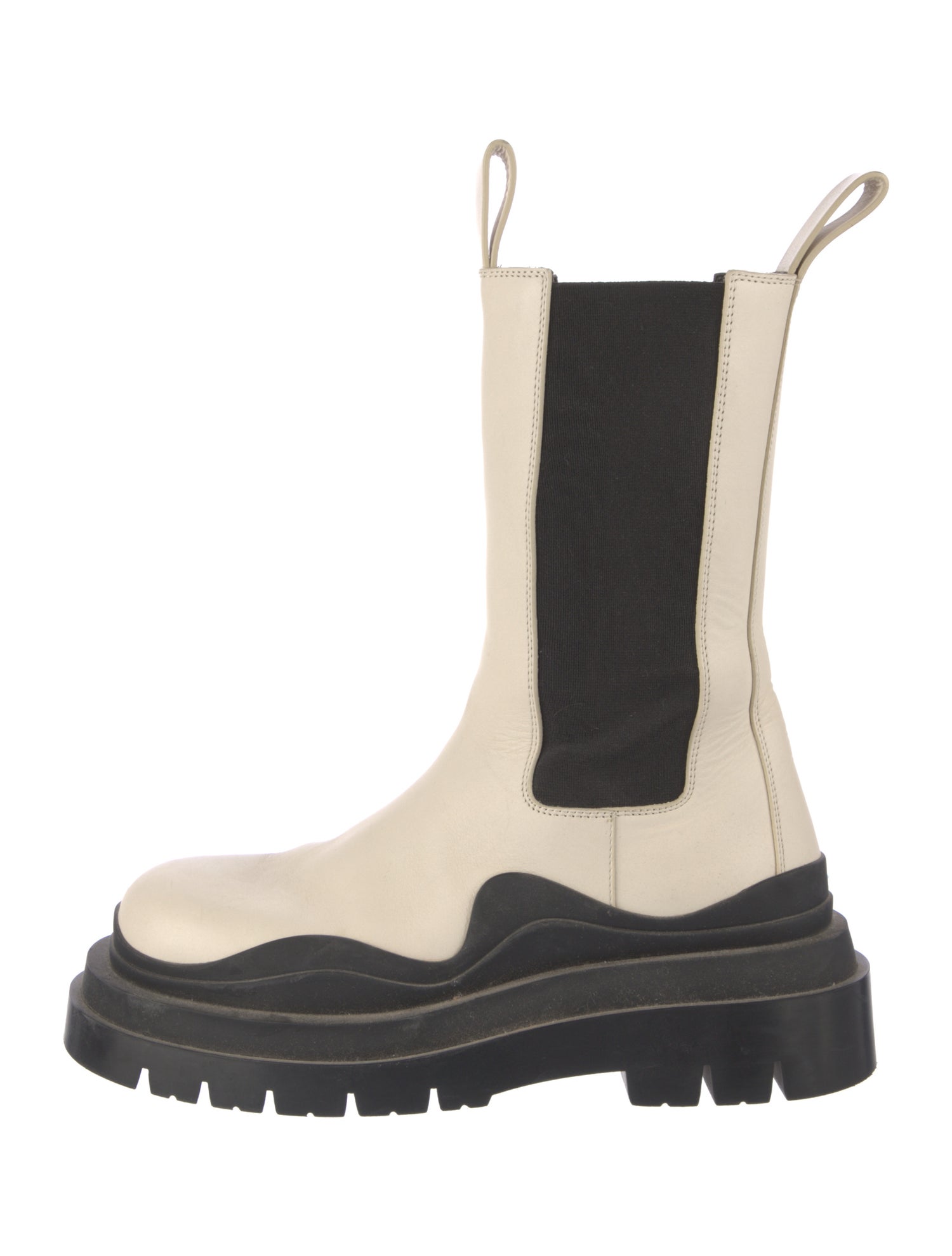 Bottega Veneta Leather Colorblock Pattern Chelsea Boots