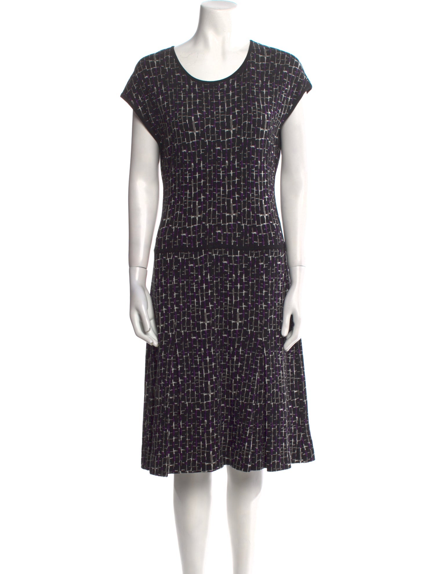 Bottega Veneta Plaid Print Midi Length Dress