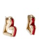Bottega Veneta Enamel Heart Hoop Earrings