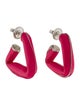 Bottega Veneta Enamel Triangle Hoop Earrings