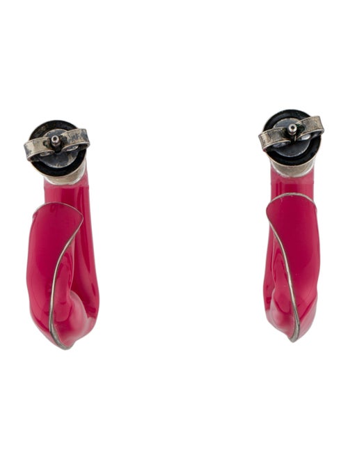 Bottega Veneta Enamel Triangle Hoop Earrings