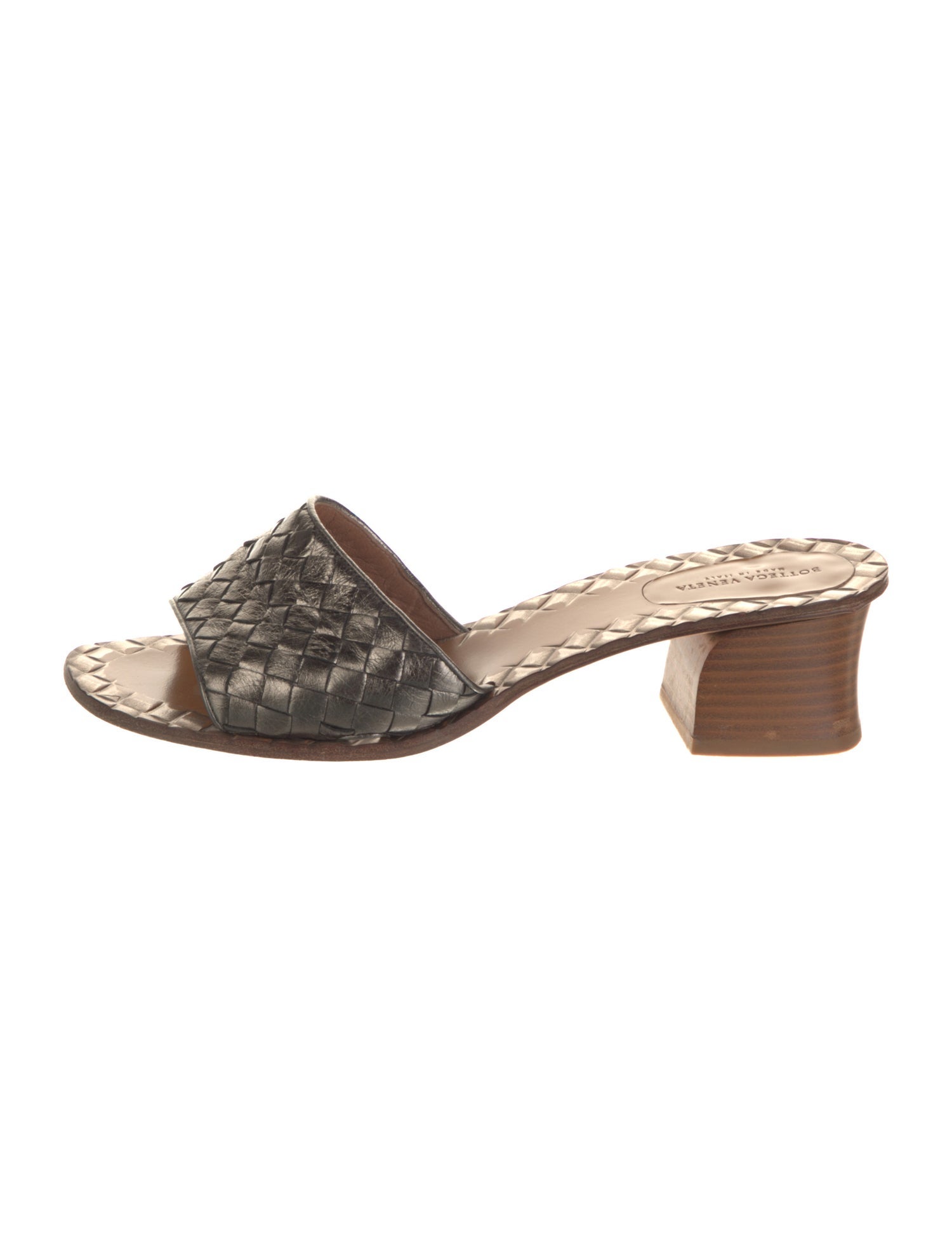 Bottega Veneta Intrecciato Weave Leather Slides