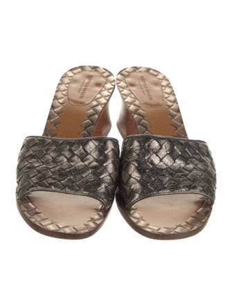 Bottega Veneta Intrecciato Weave Leather Slides