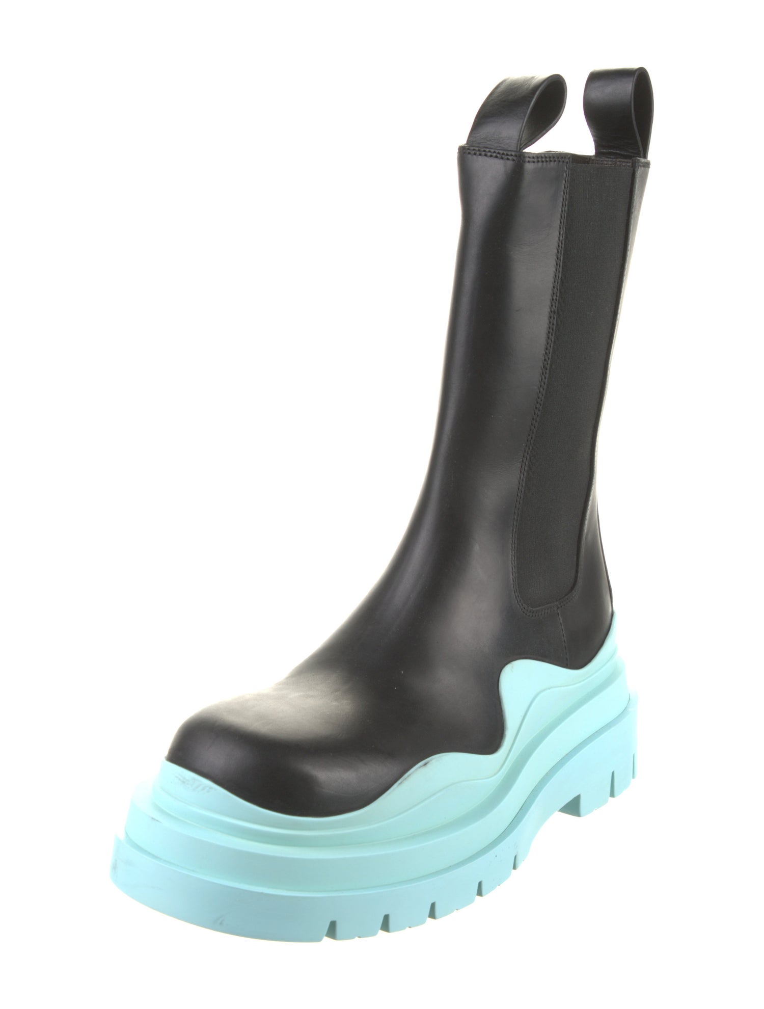 Bottega Veneta Leather Colorblock Pattern Chelsea Boots