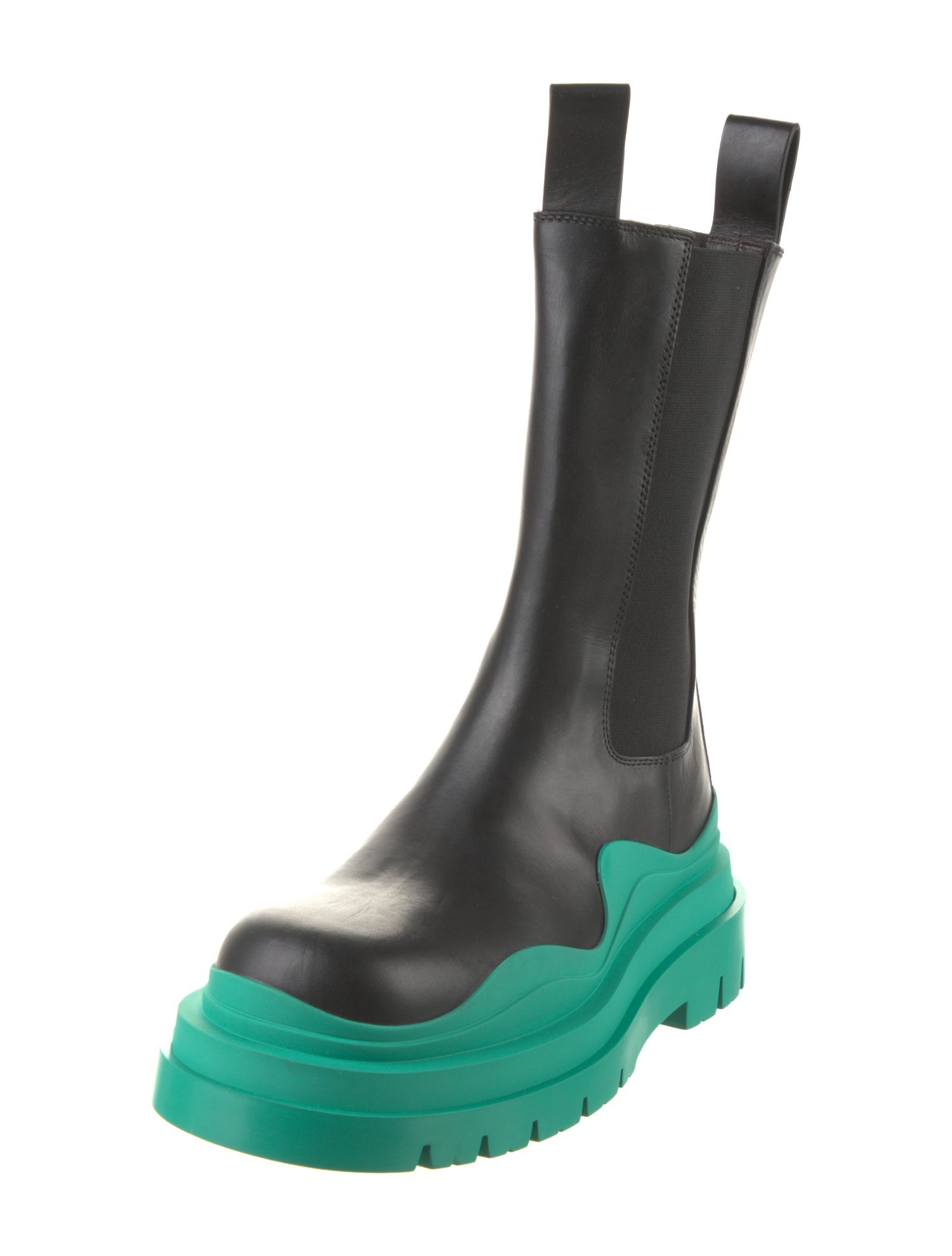 Bottega Veneta Leather Colorblock Pattern Chelsea Boots