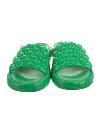 Bottega Veneta Quilted Pattern Leather Slides